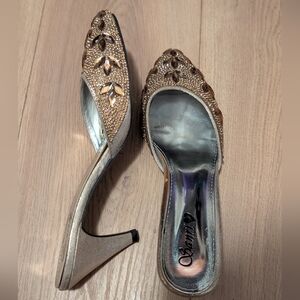 Brown Embellished Women's Heels